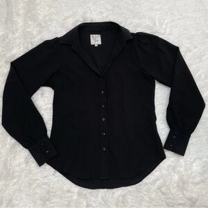 The Shirt by Rochelle Behrens Button Up Shirt Women’s Size XS Black Long Sleeve